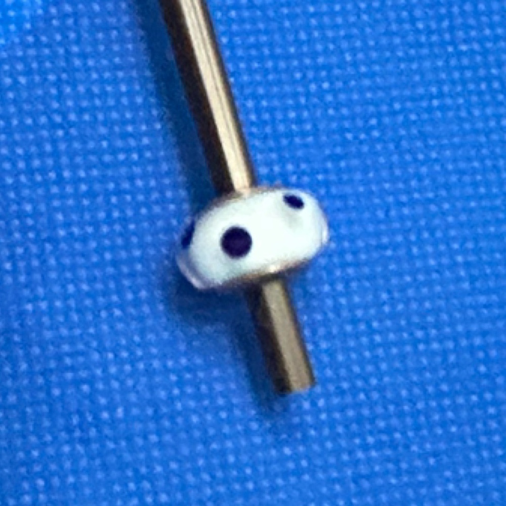 SOLD Pandora White and Blue Polka Dot Charm
